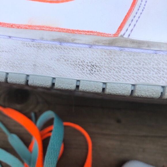 Custom Nike Air Jordan 1 Mid White Pure Platinum Swoosh Size 10.5 - Picture 8 of 16